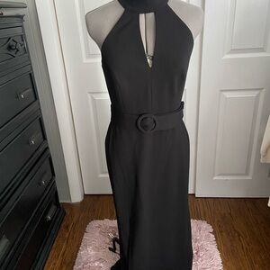 Calvin Klein Black Backless Dress with Belt